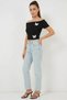 Women's Madonna Collar Butterfly Detailed Black Blouse - 3