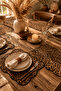 6-Piece Leopard Patterned Leather Placemat Set 35X45 cm Stylish Presentation Mat Leather Placemat Set - 2