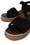 Women's Genuine Leather Brown Suede Heeled Sandals - 3