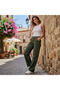 Women's Olive Green Wide Leg Cargo Pants - Size S - 2