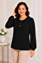 Women's Middle Age and Above Polka Dot Patterned Elastic Sleeves Combed Cotton Mother Blouse 1603 - 4