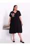Women's Embroidery Detailed V-Neck Combed Cotton Stylish Dress - 2