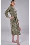 Premium Women's Shawl Collar Jacquard Stylish Elegant Natural Bamboo Cotton Dressing Gown - 4