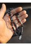 Oval Cut Glass Prayer Beads in Black, Gray and Gold Colors, 33 Pieces - 2