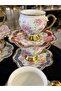 6-Piece Daisy Pattern Golded Colorful Coffee Cup Set 90 ml - 4