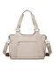 Daily Medium Size Waterproof Crinkle Fabric Women's Shoulder Bag Beige - 3