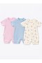 Baby 3-Piece Short Romper Set |   Color Festival (Pink+Blue+Teddy Bear) - 5