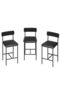 Set of 2 Bar Stools, Counter-High Padded Bar Stools with Backrest and Footrest, Kitchen Island Bar Stools, Bar Counter, Easy to Assemble, Black - 3