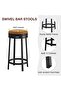 Bar Stools Set of 2, Swivel Breakfast Bar Stools with PU Leather Cushion, Industrial Style Kitchen Stools, Sturdy Metal Frame, Easy Assembly, Bar Chairs for Kitchen Island - 3