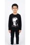 Girls and Boys Black Color Ataturk Printed Long Sleeved Combed Cotton T-Shirt