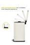 Stainless Steel Color coated Slow Cloasing Bin 6L Beige - 5