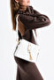 Gold Detailed 3 Compartment Shoulder and Crossbody Bag - 5