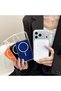 iPhone 15 Pro Max Case with Magsafe, Colored Back, Hard Sides, Flexible Cybershield Cover, Navy Blue - 2