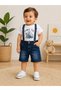 Baby Boy Blue Gabardine Capri Pants Summer Comfortable Fit Children's Shorts