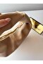 Women's Beige Knot Handle Soft Textured Handbag Modern Croissant Model - 3