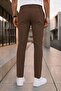 Men's Brown Relaxed Fit Elastic Waist Lace-Up Jogger Fabric Trousers with Side Pockets - 2