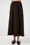 Women's Elastic Waist Long Skirt 1482 - Brown - 4