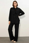 Women's Black Suit with Scarf Detail - 2