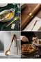 Luxury Gold Serving Spoon - Elegant Presentation and Food Serving Spoon with Wooden Handle 37 cm - 4
