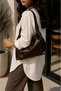 Women's Brown Soft Textured Buckle Shoulder Bag Daily Use Bag