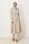 Lace-Up Satin Jacquard Tunic 46592 - 3