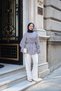 Women's Lace Detail Striped Shirt Blue - 3