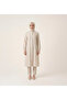 Umre Set with Slit Long Tunic and Trousers, High Collar, Elastic Cuffs 9672-26 - Beige