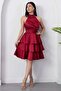 Halter Neck Layered Satin Dress Drp565 - 6