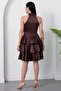 Halter Neck Layered Satin Dress Drp565 - 7
