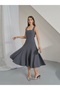 Women's Ondra Scuba Crepe Fabric Thick Strap Midi Dress