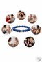 Natural Lapis Lazuli Stone Bracelet – Navy Blue Natural Stone, with Golden Pyrite Veins 8 Mm, Round Cut, Unisex - 7