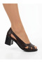 Genuine Leather Brown Casual 6 cm Heeled Women's Shoes - 6