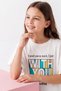 Girl's Printed T-Shirt and Patterned Shorts Set Relaxed Fit Casual Summer Combination - 3