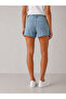 Sequin Detailed High Waist Light Blue Denim Shorts - 3