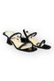 Women's Stone Detailed Blunt Toe Thick Heeled Sandals Evening Dress Shoes Black - 2