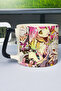 كوب سيراميك فاخر مطبوع عليه رسومات أنمي No Game No Life (قطعة واحدة) بمقبض أسود خاص بمقبض مموج V2D