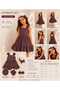 Flat Crinkled Fabric Summer Girl's Dress with Hat and Ribbon Straps - 6