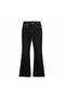 Women's Black Contrast Stitch High-Waist Flared Jeans