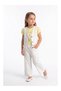 Girl's Lace Detailed Gabardine Vest and Pants Set (Ages 2-3-4-5)