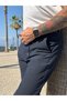 Men's Gofre Viscose Fabric Slim Fit Trousers - 4