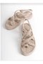 Women's Beige Rope Sandals Straw Knitted Sole Summer Sandals - 5