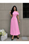 Polka Dot Boat Neck Draped Dress