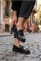 Ventes 35835 Black Open Buckle Detailed Comfortable Loafer Women's Shoes