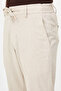 Striped Slim Fit Elastic Waist Drawstring Men's Trousers Beige - 38375.26Y - 6