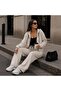 Women's Modal Fabric Relaxed Fit Hooded Top and Bottom Set - 4