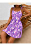 Sandy Floral Thin Strap Summer Mini Dress, Casual Vacation Dress Beach Chic", "Summer Evenings" - 3