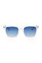 Polarized Sunglasses Clear Crystal Frame Blue Mirror Lens 51.4mm - P494BL9PV - 2