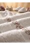 طقم روب أستحمام زين قطن تركي مطرز أبيض عدد القطع 5 - 2
