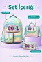 Galb Green Tr3 3-Piece School Bag Set Includes Insulated Lunch Box and Double Pencil Holder