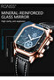 Men's Chronograph Quartz Watch with Leather Strap, Black Dial, Waterproof Luminous Analog Wristwatch, Luxury Gift for Men - 5